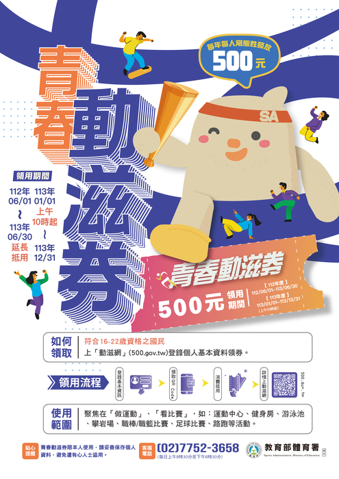 112年度青春動滋券將於今年6月30日截止領用圖片